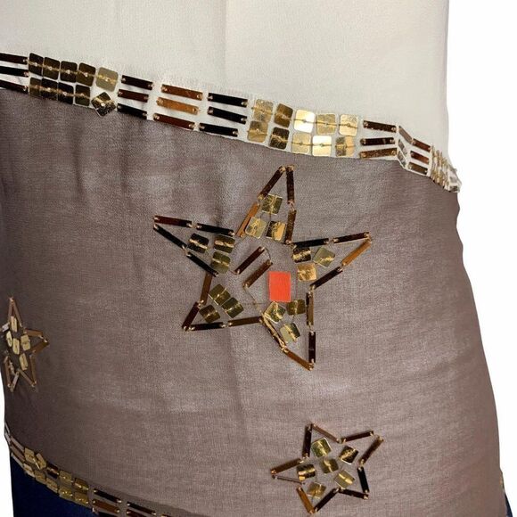 Esthers Archive Silk Sequined Shift Dress M Cream - Picture 4 of 10